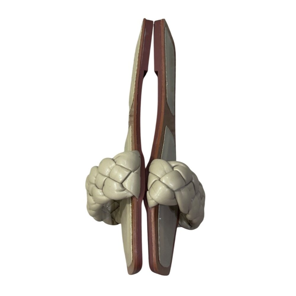 Trish Lucia Braided Slide Sandal Light Tan Size 40 (9) Square Toe - Picture 4 of 8